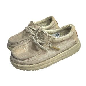 Hey Dude Kids Wally Loafer Tan Beige Slip On Casual Shoes Loafers Toddler